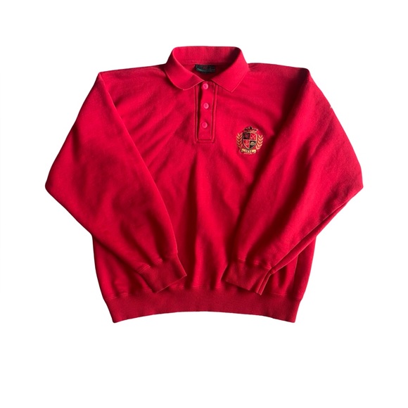 Vintage Abercrombie & Fitch Crest Henley Pullover Crewneck Size L - Picture 1 of 4